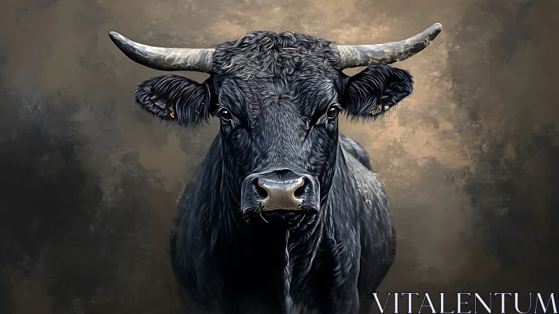 Midnight bull holds the spotlight in painterly chiaroscuro stare