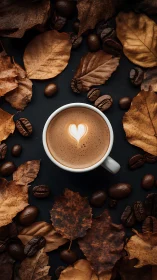 Cozy Coffee and Autumn Leaves Create a Warm Fall Moment