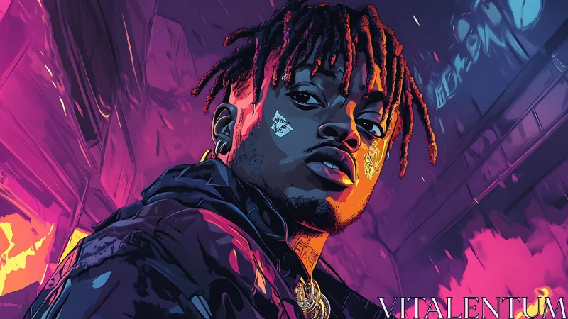 Electric city portrait glows with bold neon attitude