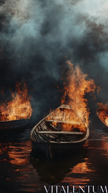 Burning Boats in Darkness.