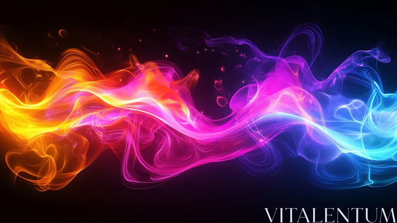 Abstract Neon Wave Flow with Color Spectrum Transition