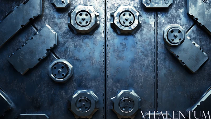 Industrial steel door surface renders precision mechanical plating