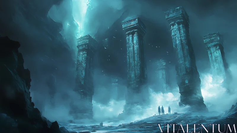 Stormlit ruins awaken beneath a rift of turquoise sky.