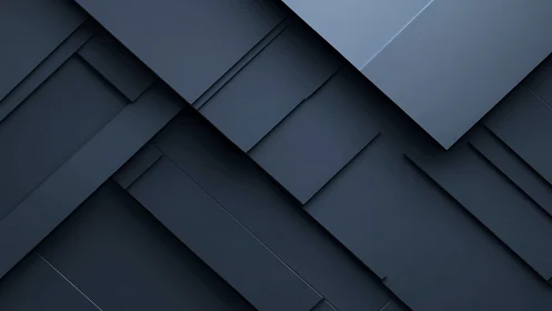 Layered matte steel geometry in deep blue diagonal grid.