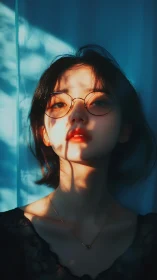 Sunstriped portrait lets soft shadows rewrite her gaze