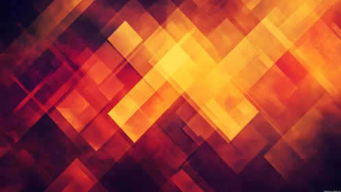 Abstract geometric pattern with glowing yellow and red rectangles.