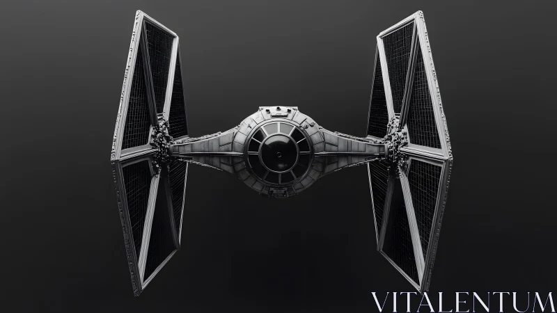 Futuristic Starfighter in Minimalist Black and White Digital Art.