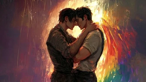 Two souls ignite passion where golden light consumes the darkness