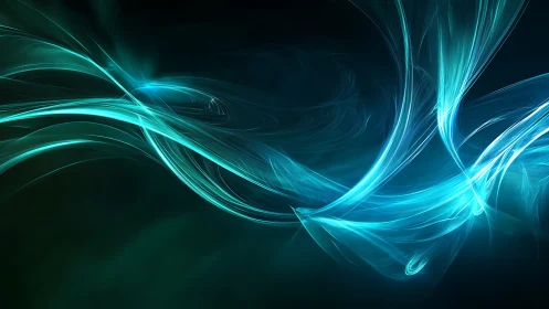 Luminescent cyan vector wavefronts in turbulent digital flow.