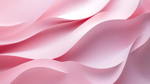 Soft Pink Abstract Waves Digital Art with Smooth Gradient Layers.