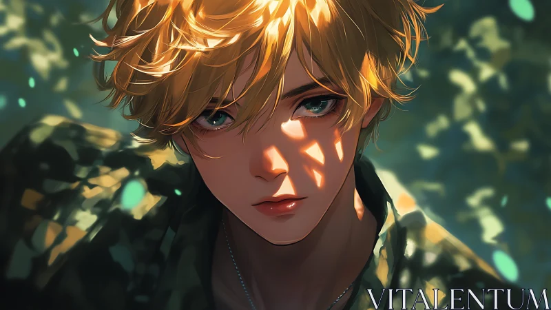 Leaflight freckles sketch constellations across his gaze