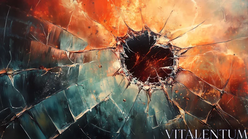 Radiant shatter of color around a glowing dark center.