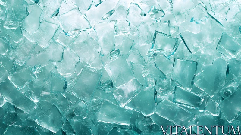Pile of Clear Ice Cubes in Close-Up, Cool and Refreshing Style.