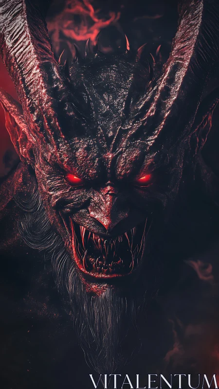 Demonic horned creature rendered in high-contrast digital painting