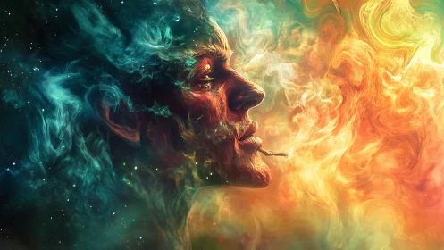 Nebula dreamer quietly exhales swirling cosmic clouds