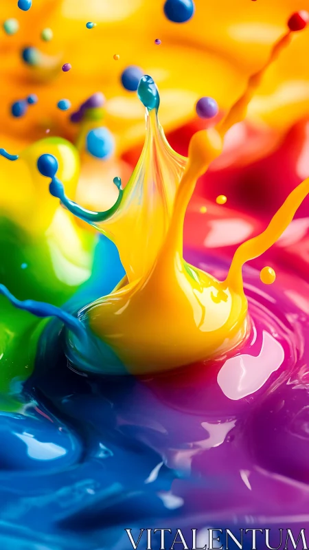 Chromatic splash carnival where liquid rainbows leap loud.