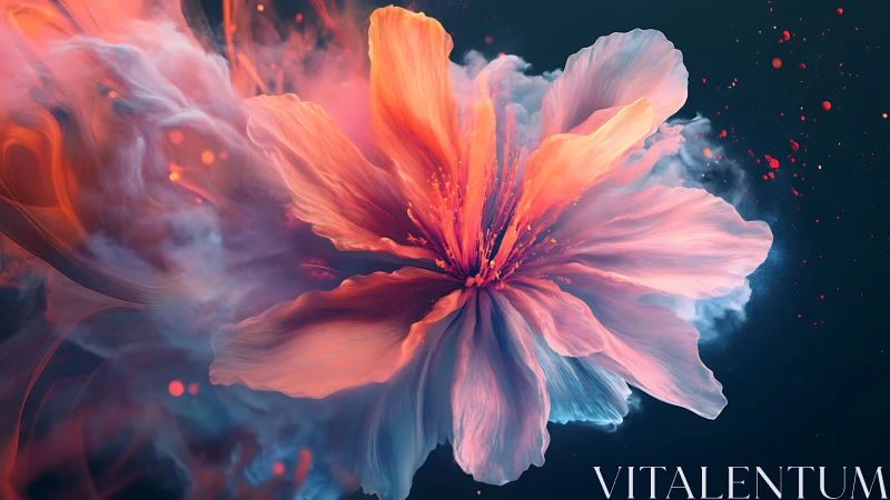 Spectral fluid-dynamics blossom with luminous particulate diffusion.