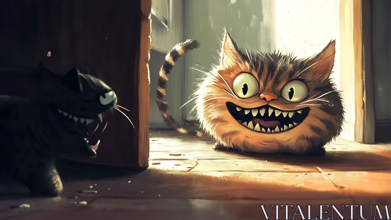 Cheeky Grinning Cats Share a Moment of Mischievous Joy