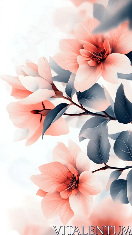 Coral Blossoms Dance Across Translucent Petals and Shadow