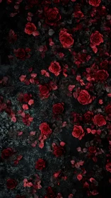 Crimson Blooms on Dark Canvas.