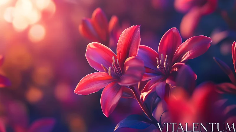 Radiant Pink Petals in Chromatic Bokeh Illumination.