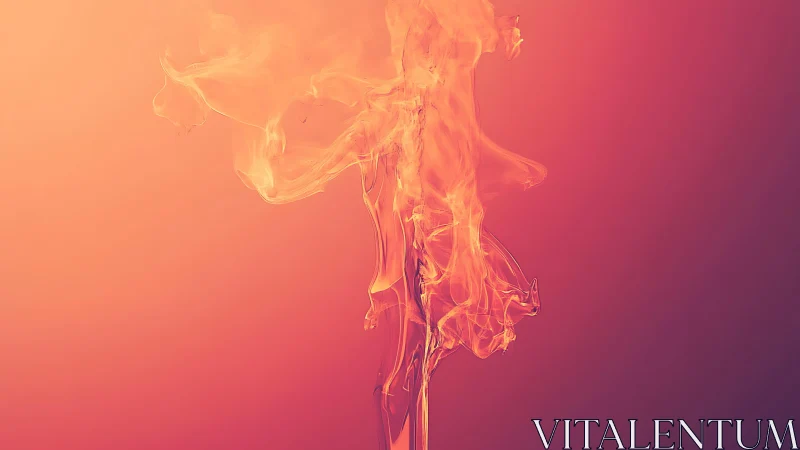 Abstract orange and pink flame with soft gradient background.