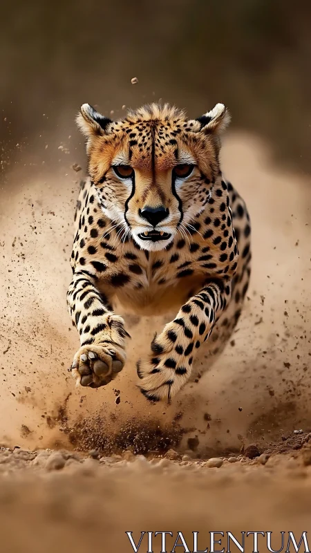 High-speed cheetah sprint captured with shallow depth of field and motion