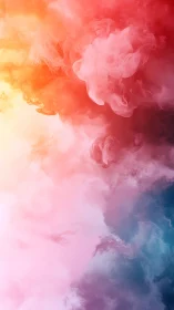 Dreamy swirling clouds in soft sunset rainbow colors.