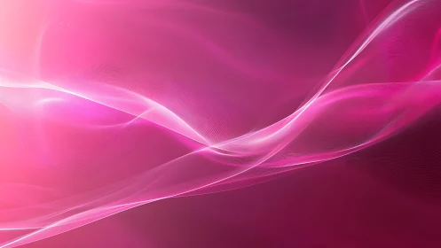 Flowing Pink Abstract Waves Digital Art Background.