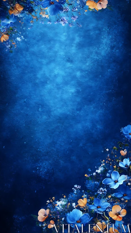 Blooming Dreams in Deep Blue Wonder