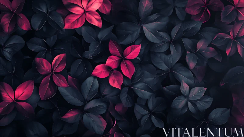 Midnight foliage lets neon magenta whispers gently bloom