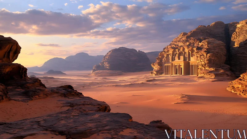 Desert cathedral inhales sunset light between ancient cliffs