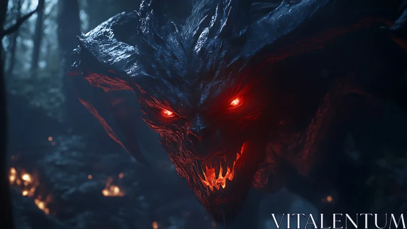 Demonic creature lunges forward in cinematic 3D close-up