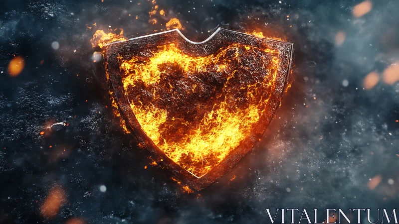 Fiery Shield Heart Ablaze with Intensity.