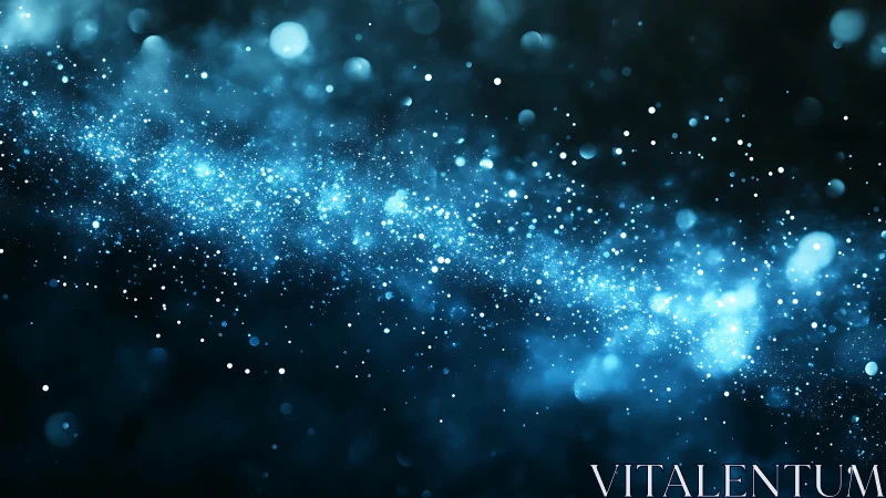 Astrophotographic blue nebula band with luminous dust field