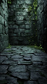 Stone-walled alley where quiet ivy rehearses rebellion.