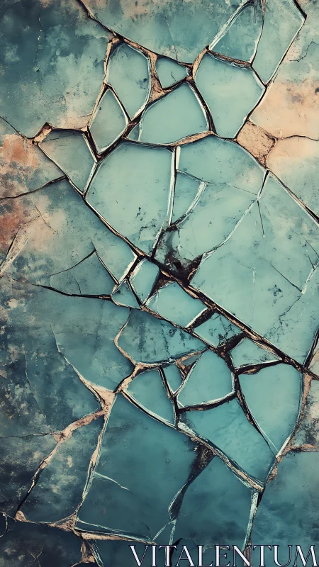 Cracked turquoise stone surface with organic fractured pattern.