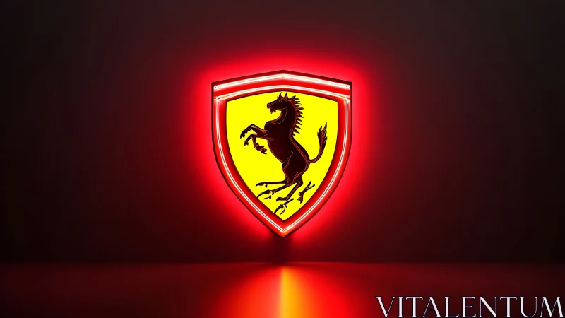 Photorealistic neon shield emblem with luminous edge glow.