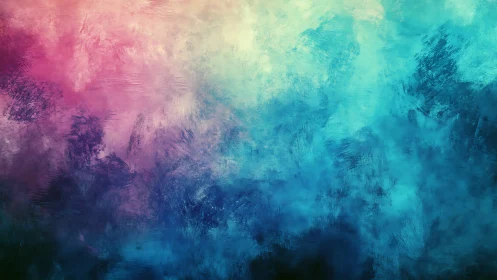 Iridescent nebula clouds in textured abstract gradient canvas.