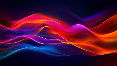 Chromatic waves dancing across an endless electric dusk.