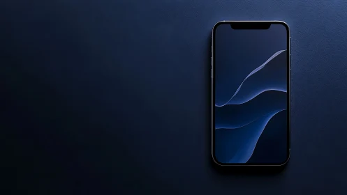 Premium smartphone displaying dynamic blue luminescent wallpaper design.