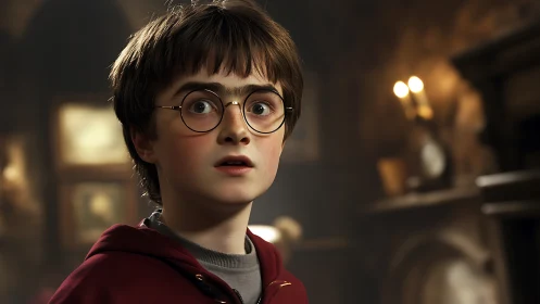 Youthful boy in glasses rendered with high-detail digital lighting