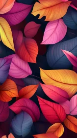 Cozy cascade of colorful leaves in rich autumn tones.