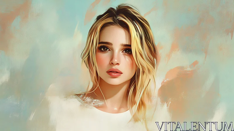 Digital painting portrait with soft atmospheric brush textures.