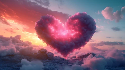 Neon Heart Ignites the Clouds.