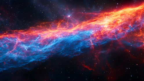 Rift of fire and ice streaking through deep cosmos.