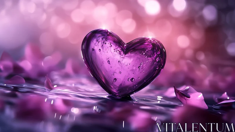 Crystallized Affection: A Glowing Heart in Ethereal Pink.
