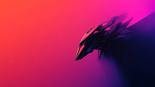 Radiant cyber dragon glides through glowing neon dusk