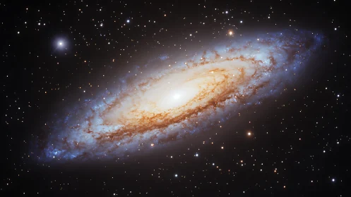 Spiral galaxy core glows in high-resolution deep space capture