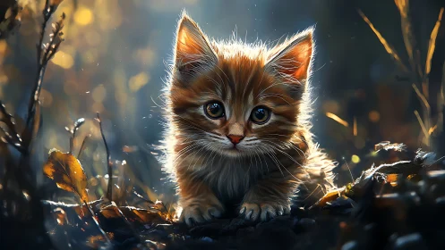 Meet This Adorable Fluffy Kitten in Magical Golden Light